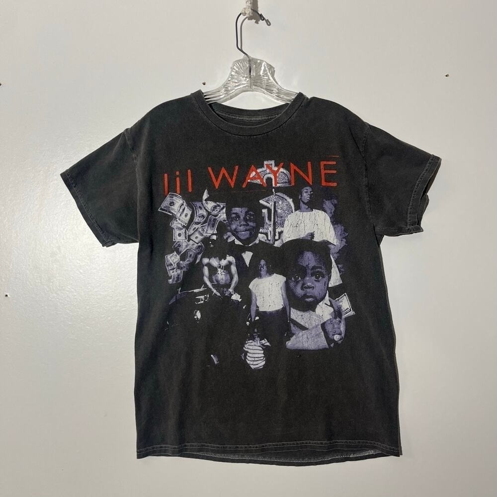 Lil Wayne Best Rapper Alive Graphic T-Shirt Mens Medium Washed Black Hip Hop Tee